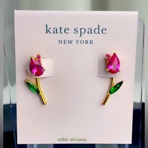 NWT Kate Spade “Greenhouse” Tulip Stud Earrings in Pink